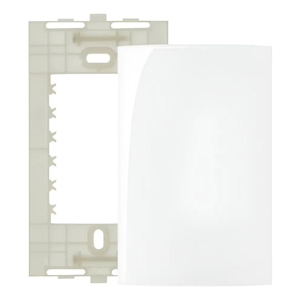 Placa 4X2 Cega Branca Com Suporte Sleek Margirius Branco