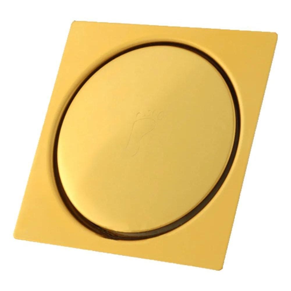 2X Ralo Click Inteligente Inox Dourado Para Piso 10X10 Cm