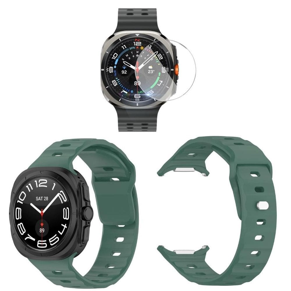 Pulseira Silicone + Pelicula Vidro Para Galaxy Watch Ultra