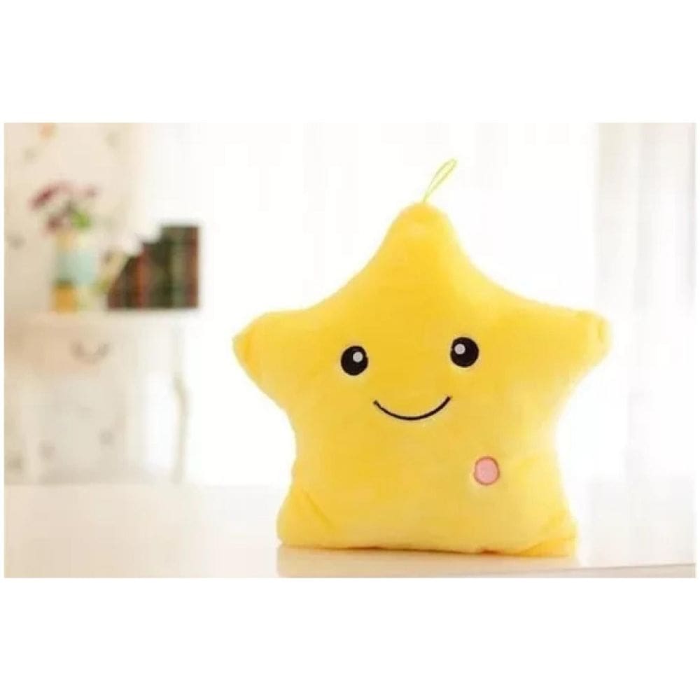 Almofada de pelúcia Luminous Star Yellow com luz intermitente