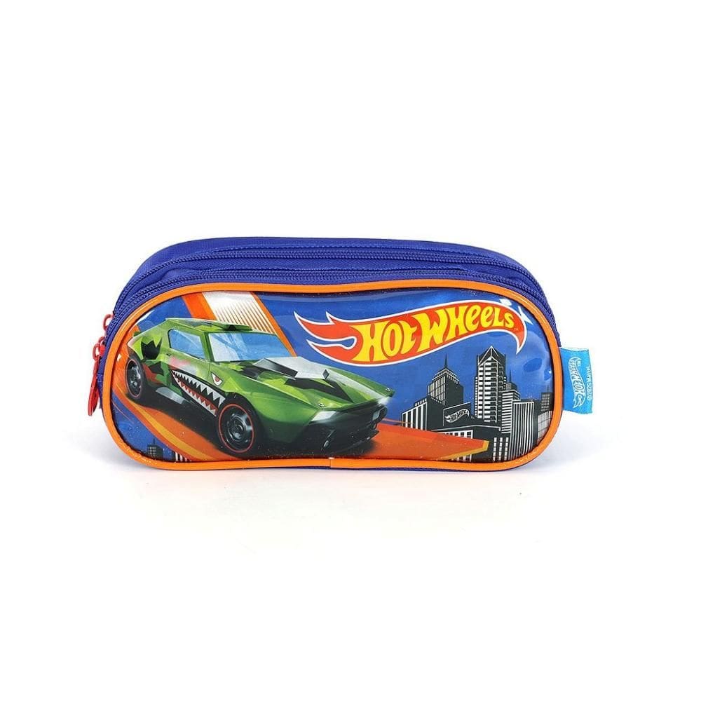 Estojo Escolar Luxcel Hot Wheels Limits Azul