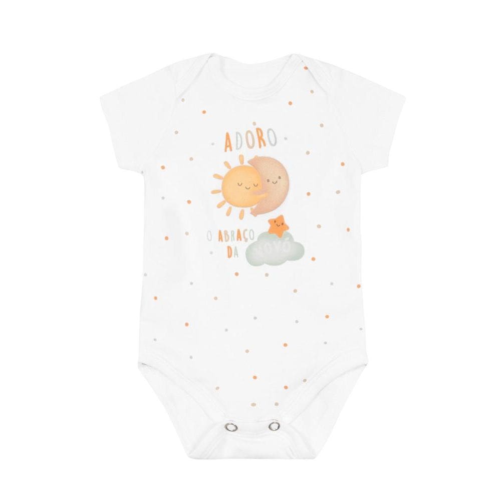 Body bebê unissex abraço da vovó Brandili Baby