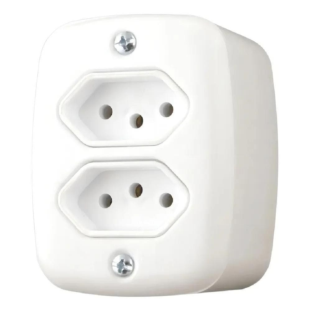 2X Tomada Dupla Sobrepor Sistema X 20A Com Caixa Externa P