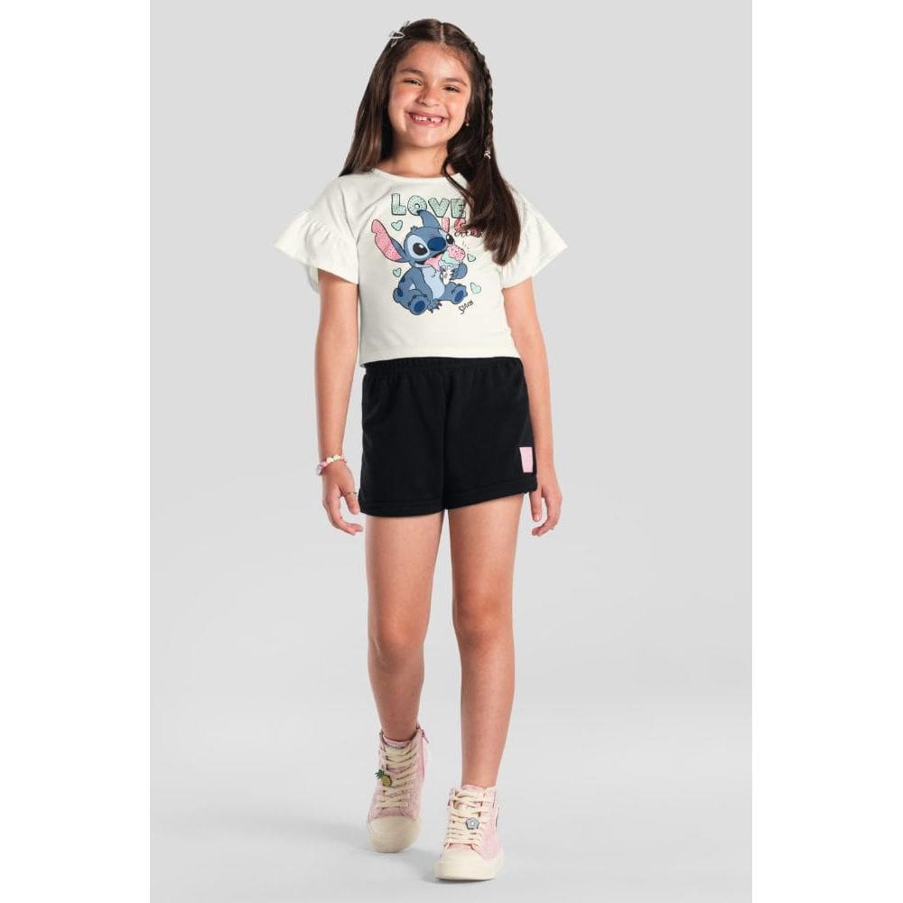 Conjunto infantil menina do Stitch Brandili