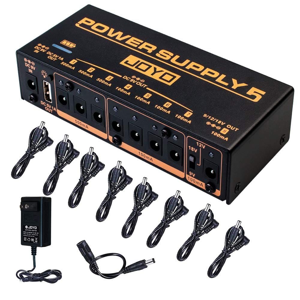Fonte de alimentação para pedal de guitarra JOYO JP-02 com adaptador DC 18V