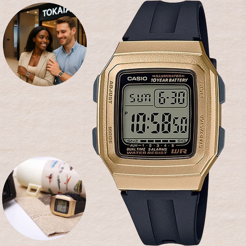 Relógio Casio Unissex Digital Dourado F-201WAM-9AVDF
