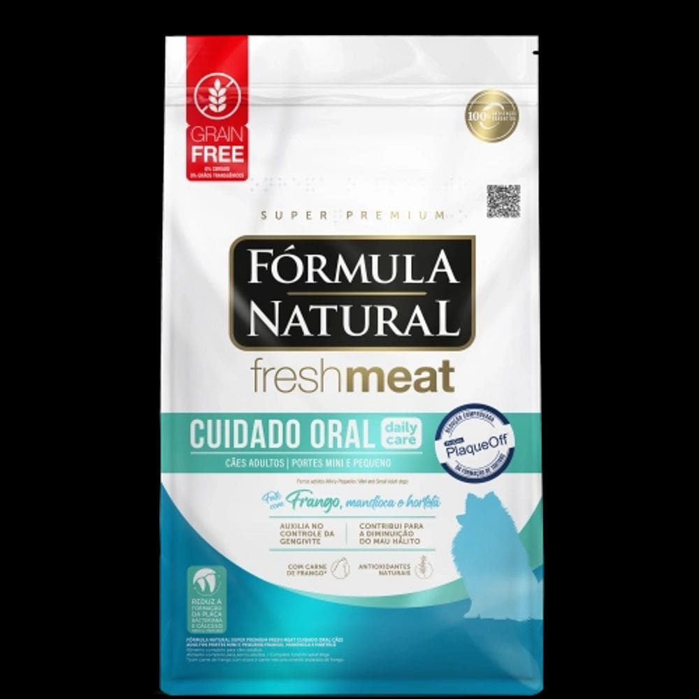 Ração Fórmula Natural Cães Fresh Meat Cuidado Oral Ad.Raças Min/Peq. 10,1Kg