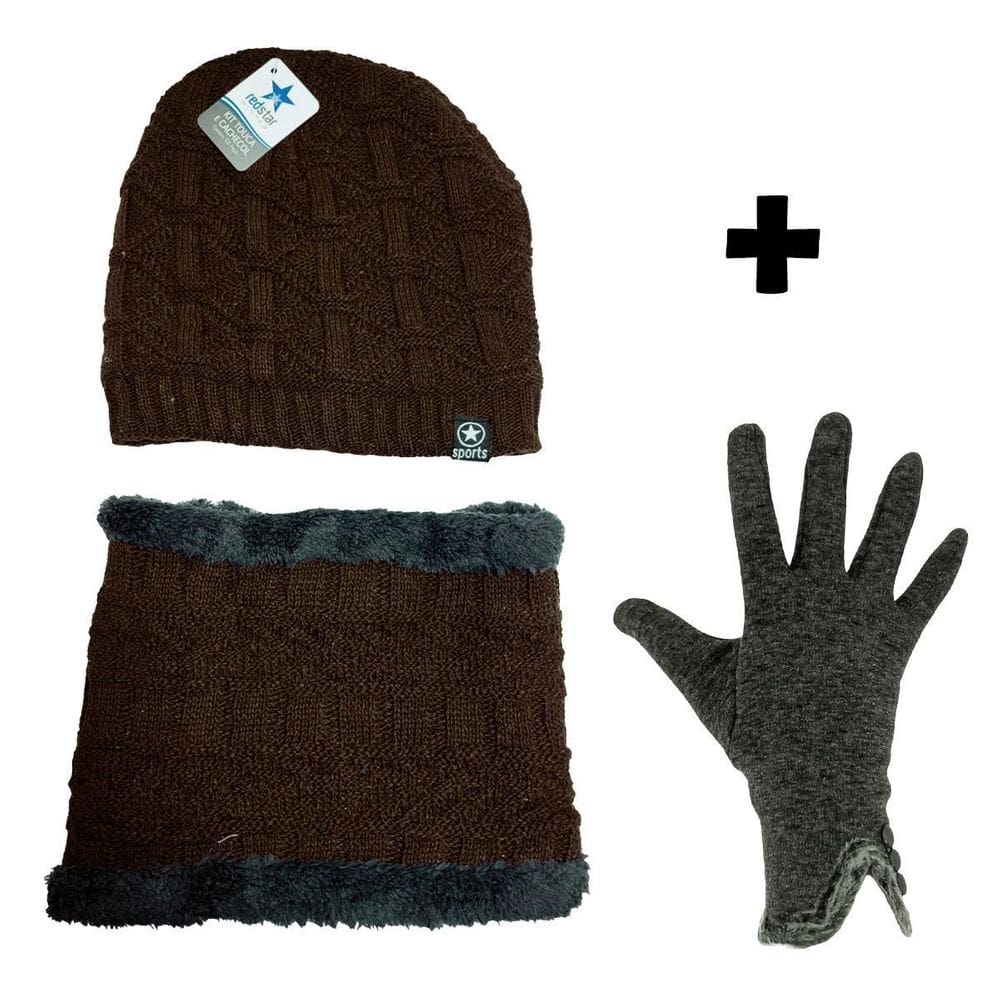 Kit Inverno Redstar Winter Touca Cachecol Pelinho Adulto