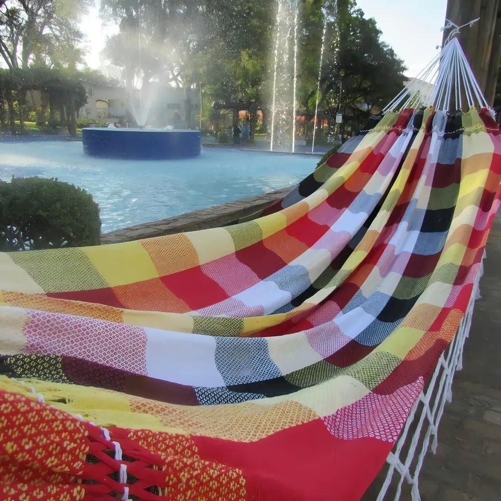 2X Rede De Dormir Descanso Casal Nordeste Cor Colorida