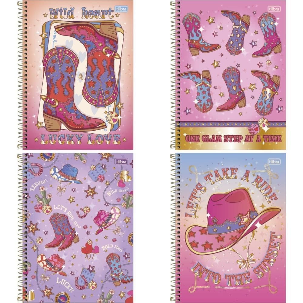 Caderno 10X1 Capa Dura West Girl 160Fls Pct.C/04