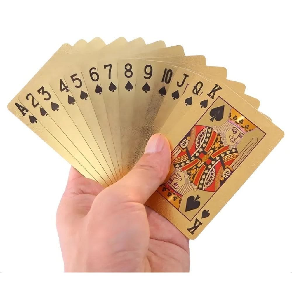 Baralho Premium Gold 24k Truco Poker Cartas Douradas Super Resistente