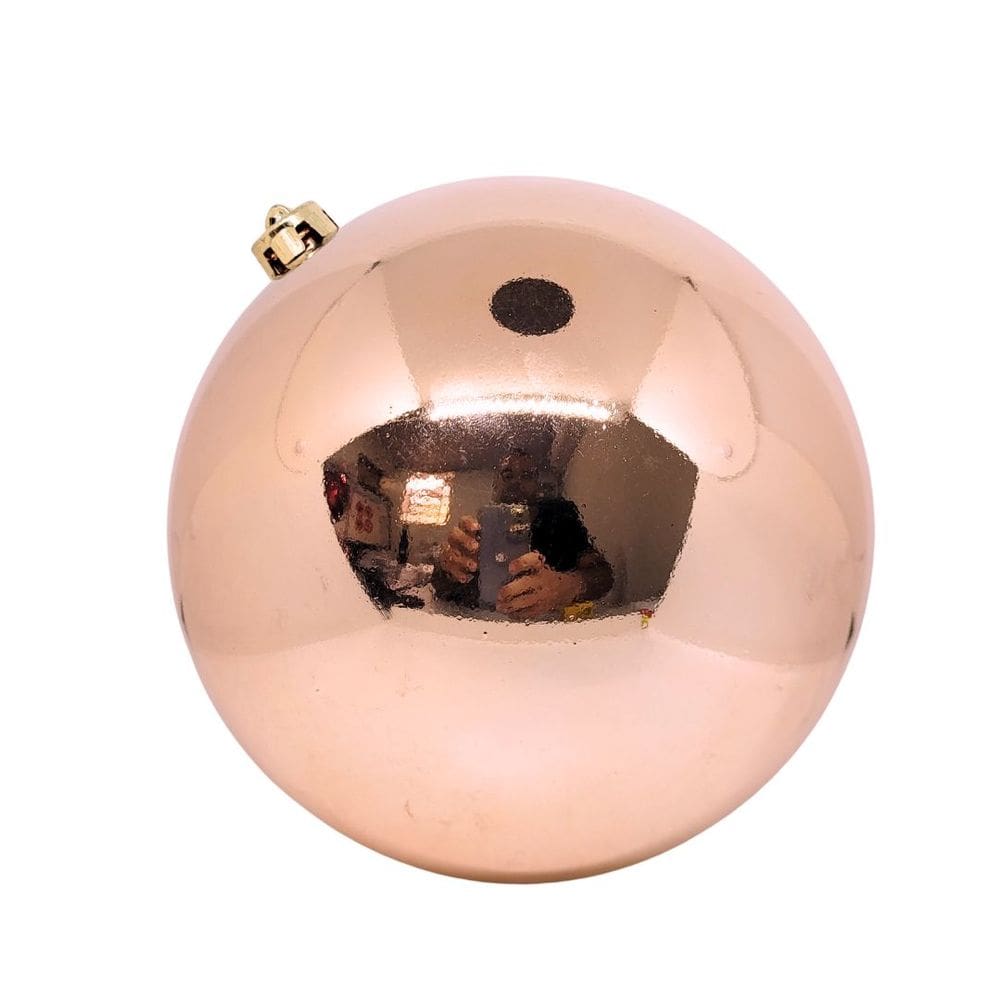 Bola Natal Gigante Rosê Lisa 20cm - Bela Flor