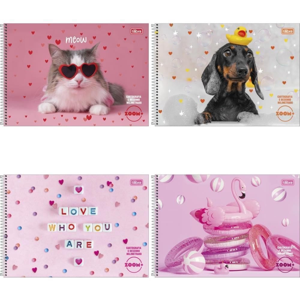 Caderno Desenho Milimetrado Zoom+ 96Fls Feminino Espiral Pct