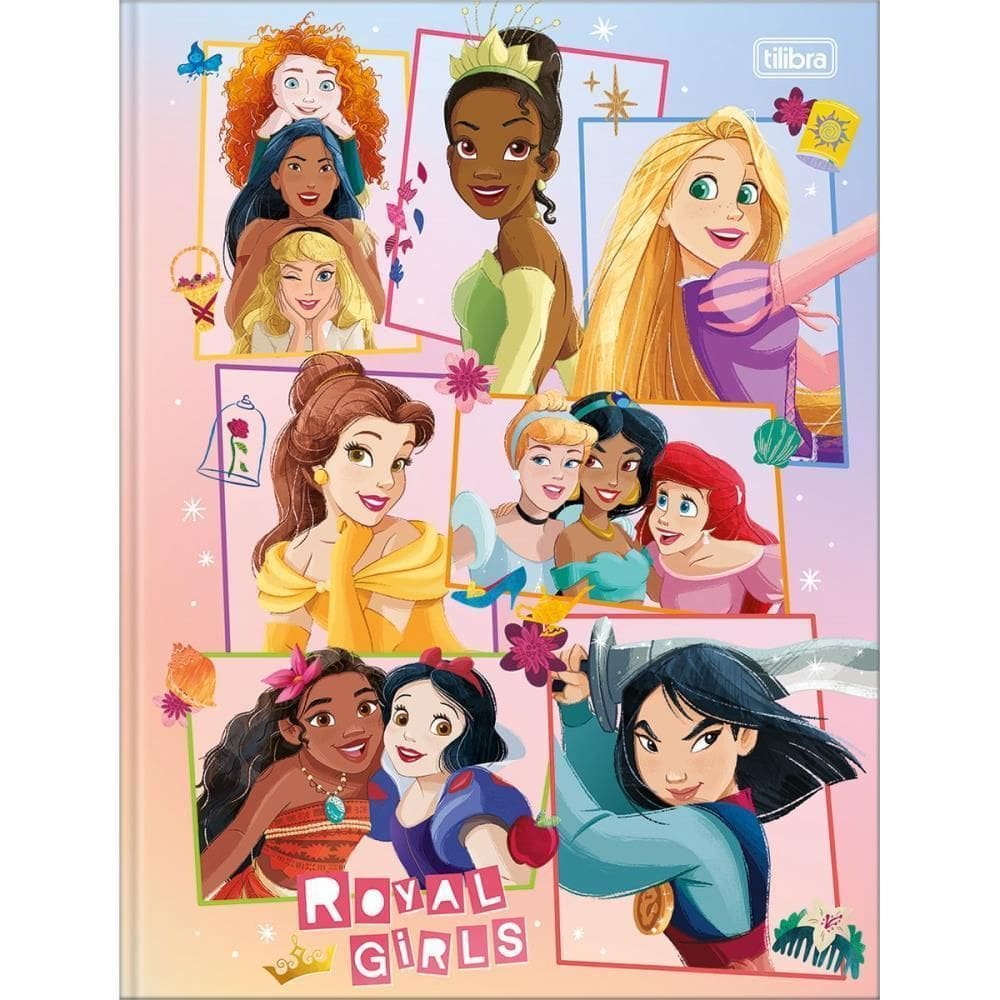 Caderno Brochurao Capa Dura Princesas 80Fls.