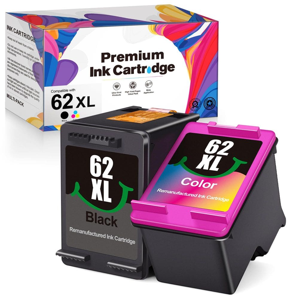 Cartuchos de tinta VOREDO 62XL Color Remanufactured Versão 2.0