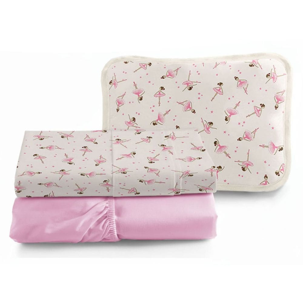 Jogo de Lençol Berço Americano 3 peças Bebe Menina Estampa de Bailarina Macio