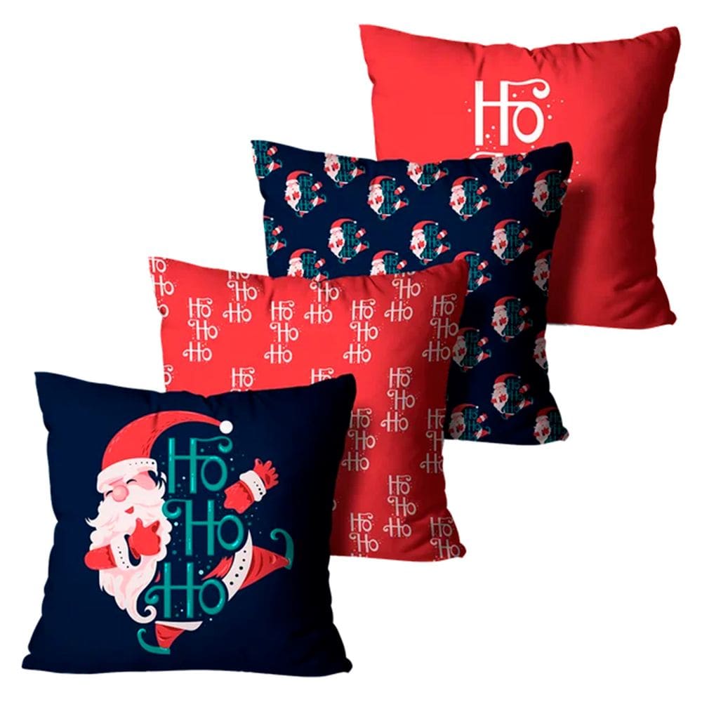 Kit 4 Capas de Almofadas Decorativas Mdecore 45x45- Natal