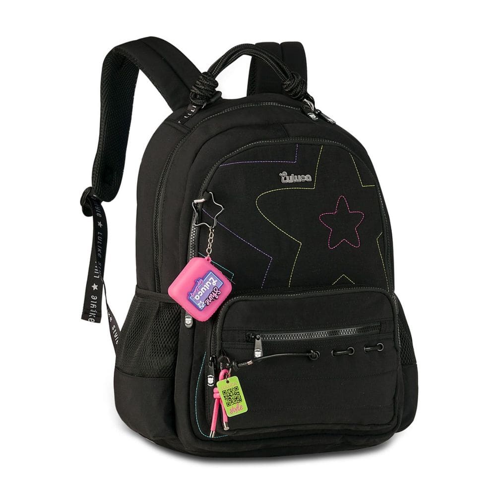 Mochila Escolar de Costas Luluca Pandinha Juvenil Meninas