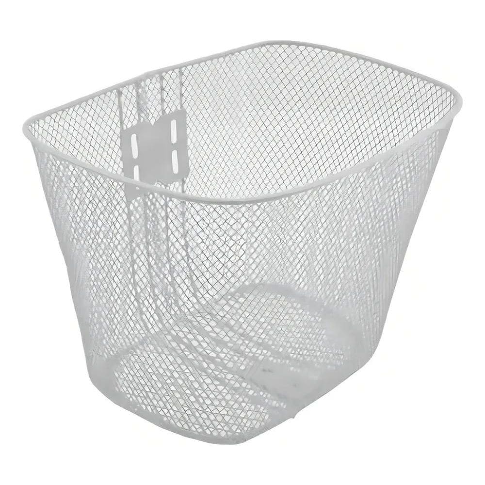 2X Cesta Cestinha Bicicleta Aro 16 Branca Em Aço Com Supor