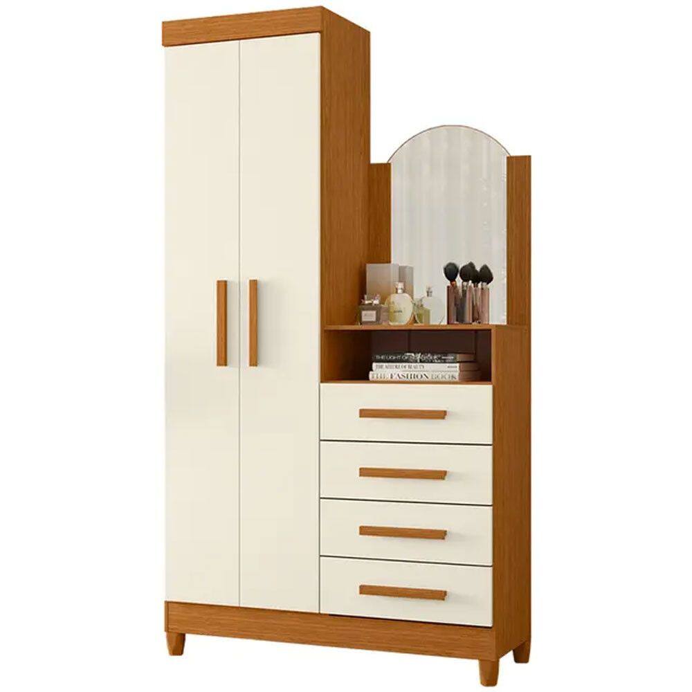 Guarda Roupa New Capri Cômoda 2 Portas 4 Gavetas Albatroz