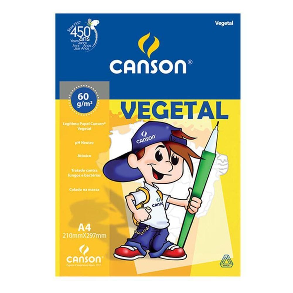 Papel vegetal liso A4 60g - com 10 folhas - Canson