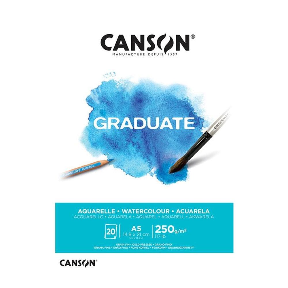 Bloco graduate aquarela A5 250g  com 20 folhas Canson