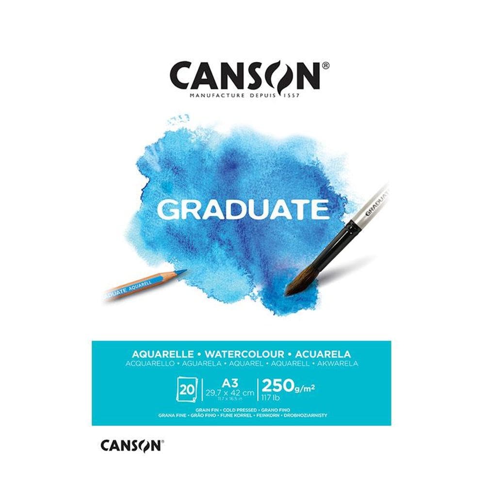 Bloco graduate aquarela A3 250g  com 20 folhas Canson