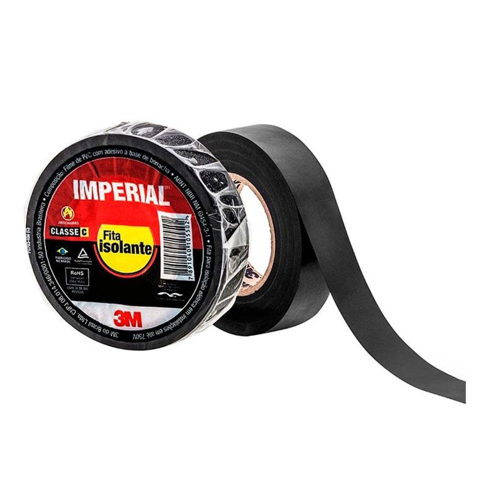 Fita isolante Imperial Preto 18mmx20m - 3M
