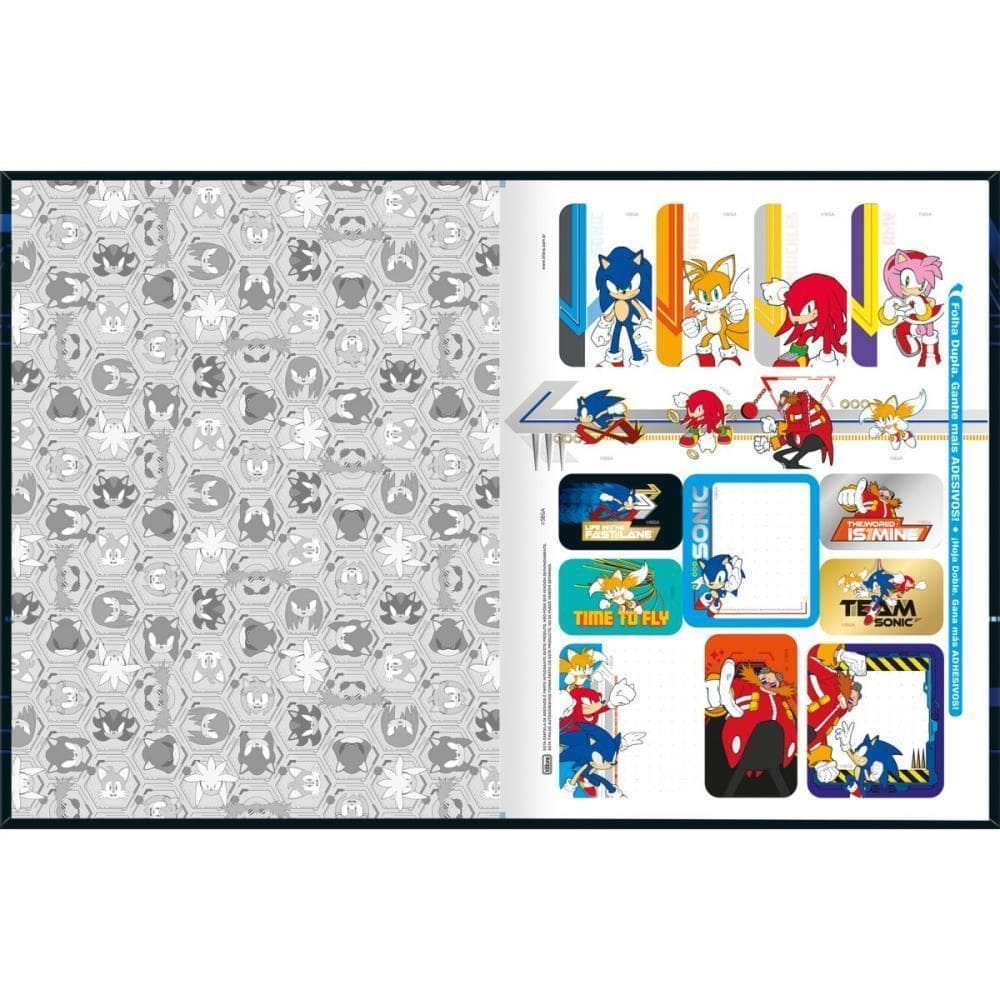 Caderno Brochurao Capa Dura Sonic 80Fls.
