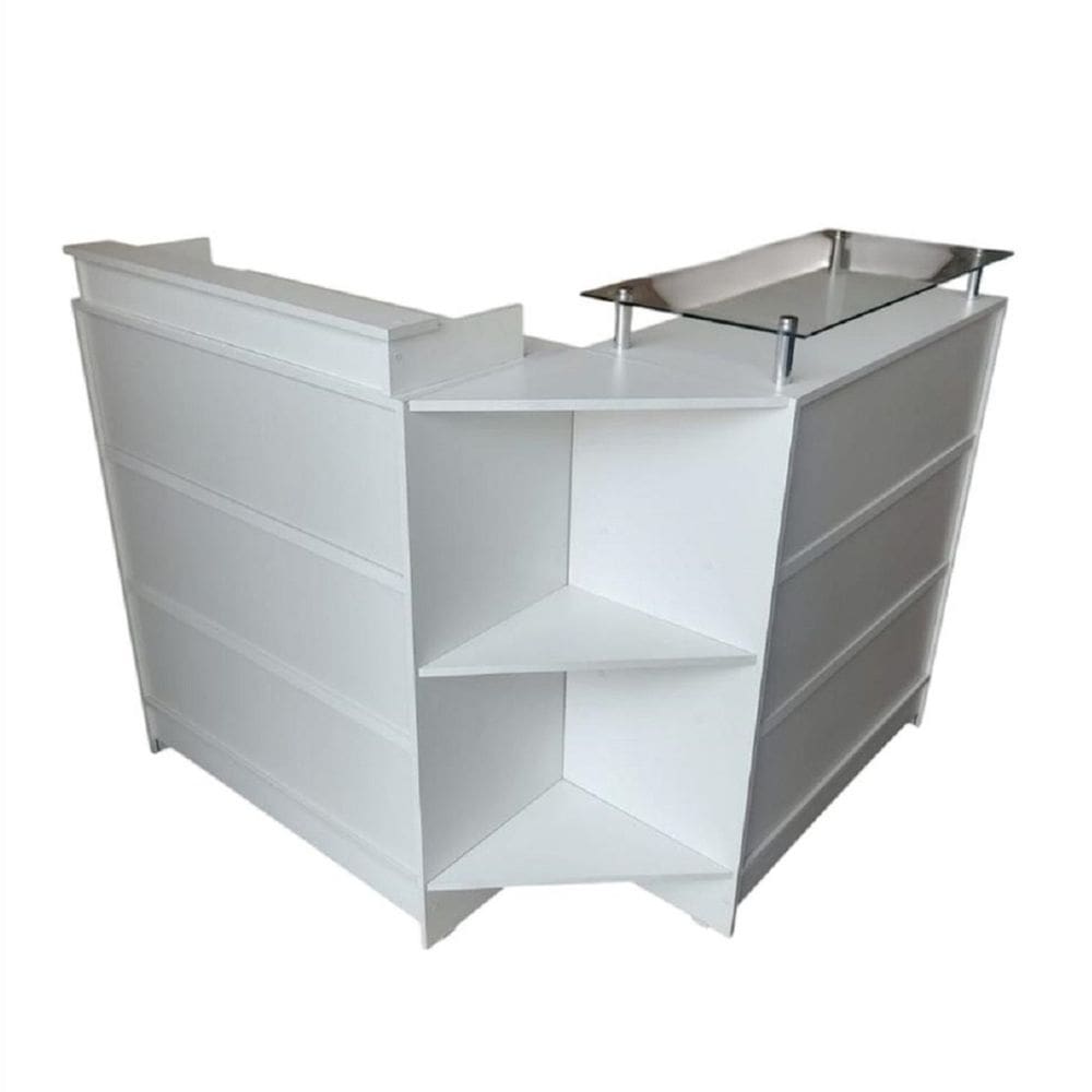 Balcão Caixa E Recepção 100% Mdf Lojas E Comércios Branco - Suprema Móveis