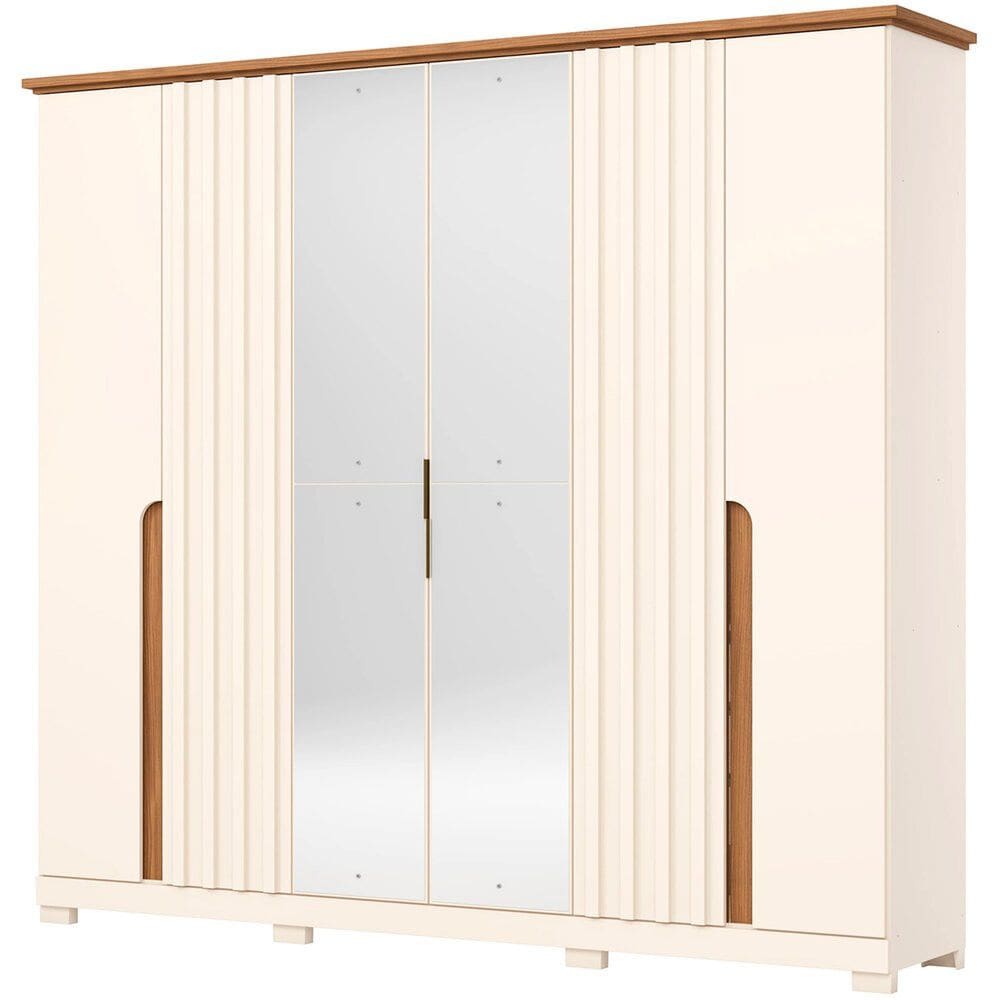 Guarda-Roupa 6 Portas com Espelho Napoli Henn