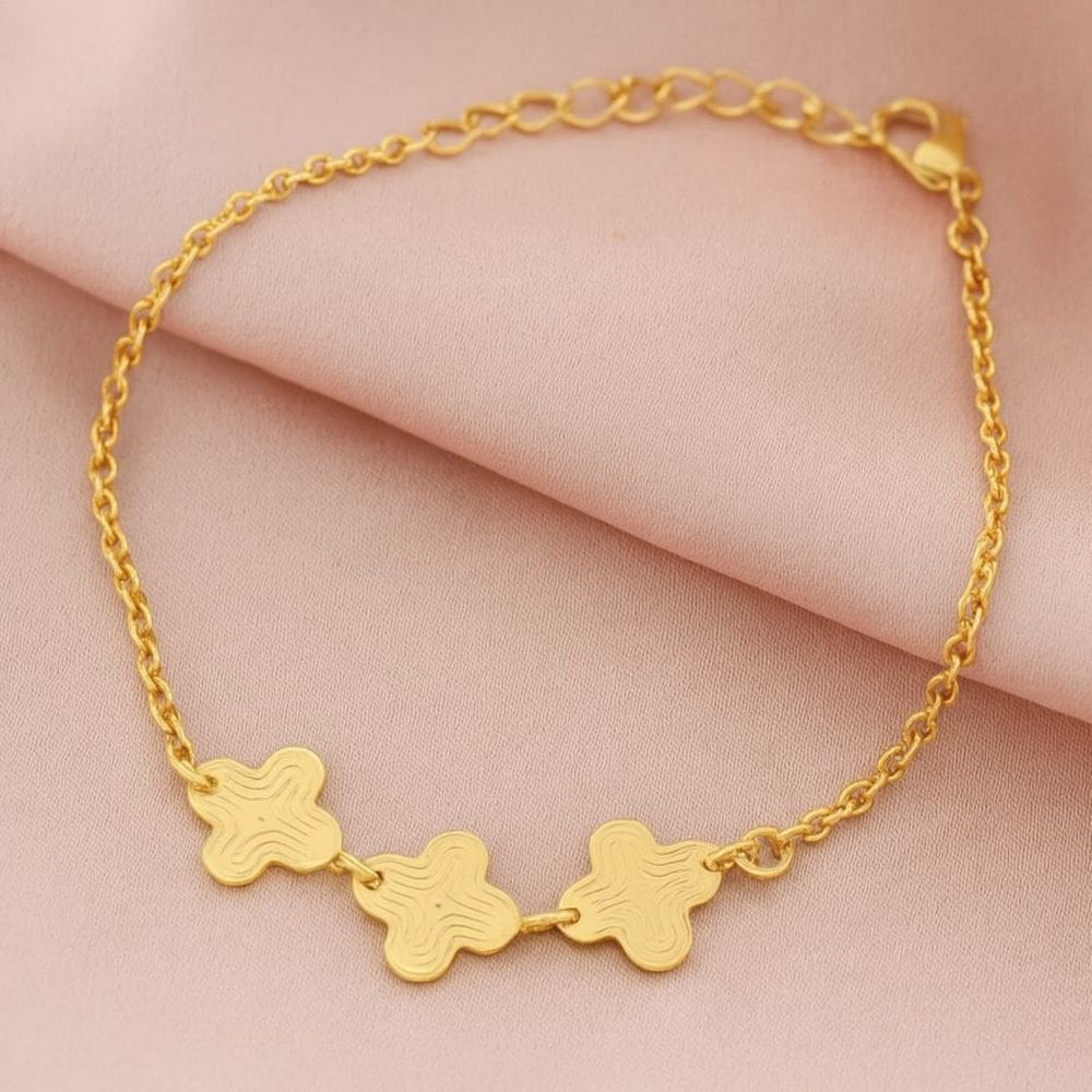 Pulseira Trevinhos Desenhados Banhada a Ouro