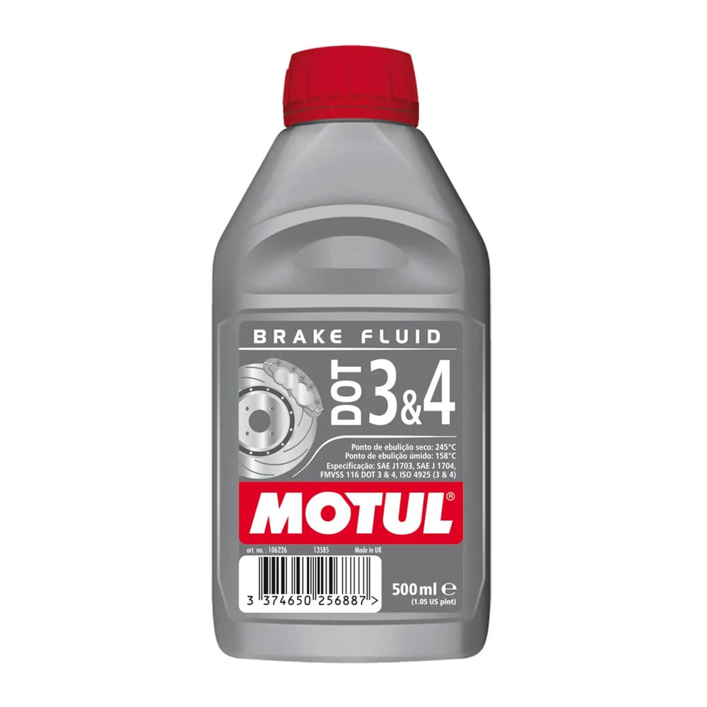 Fluido De Freio DOT 3 e 4 500ml Brake Fluid Motul