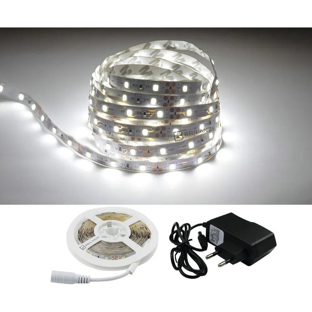 2X Fita Led 2835 Branco Frio 300 Leds 5 Metros + Fonte Cor