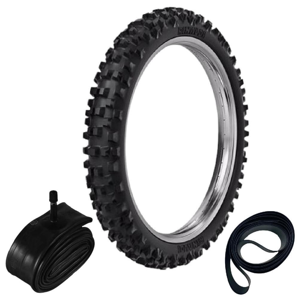 Kit Pneu 80/100-21 Rmx35 Rinaldi + Câmara + Cinta