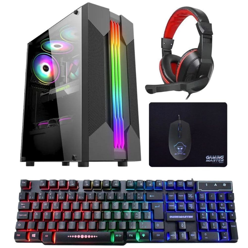 Computador PC Gamer Completo TOB Core i7 SSD 480GB 16GB VGA GT730 4GB Windows 10 Pro Trial Teclado/Mouse Mouse Pad Headset