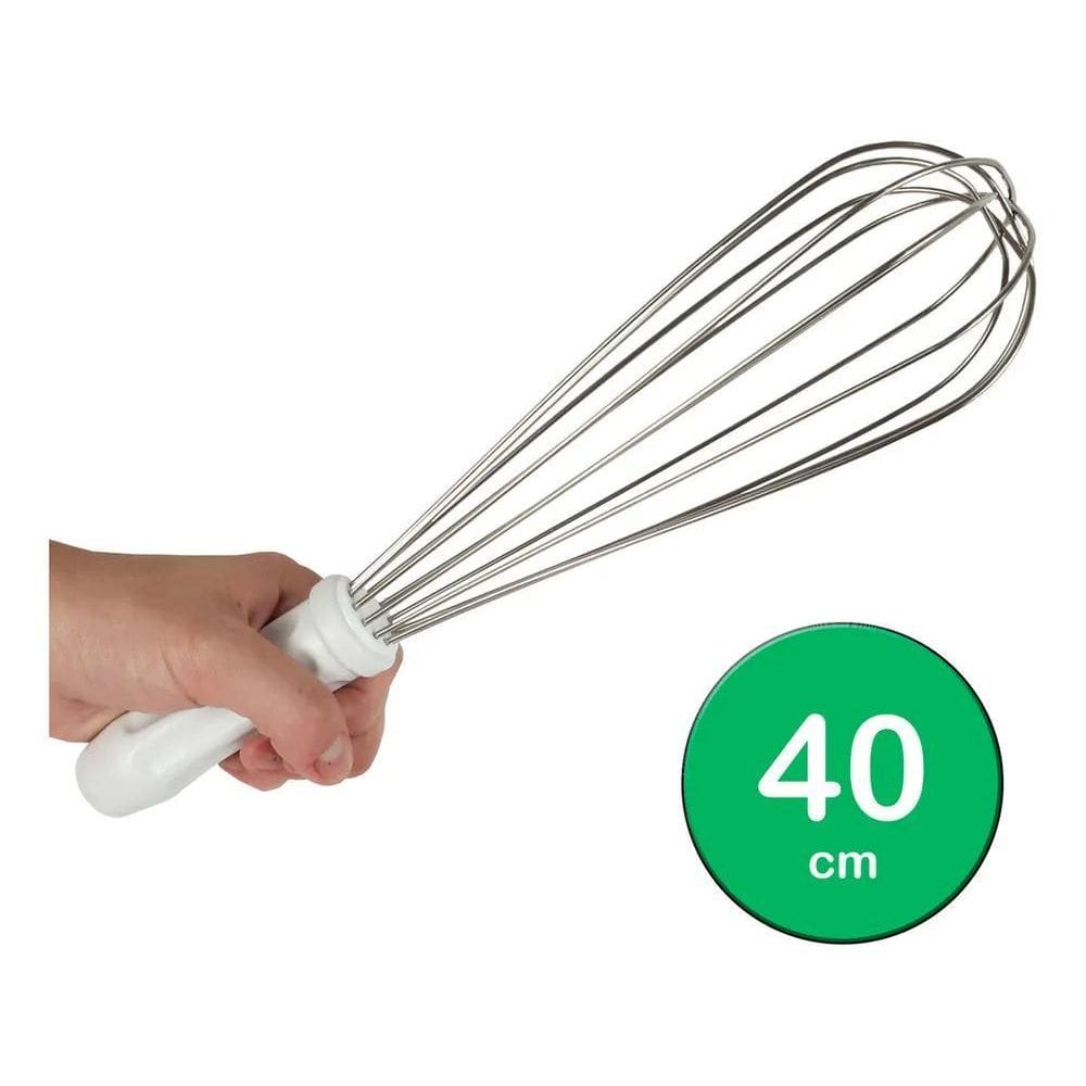 2X Batedor Tipo Pera 40Cm Bater Cremes Coberturas Doces So