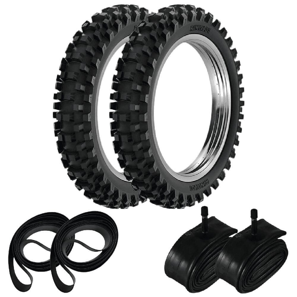 Kit Pneu Crf 230 100/100-18 + 80/100-21 Rw33 Rinaldi + Camaras + Cintas