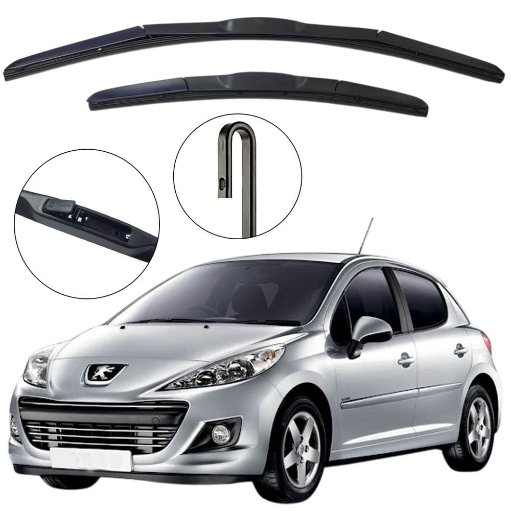 Kit Palheta Dianteira Peugeot 207 2008 a 2015 Limpador de Parabrisa de Silicone