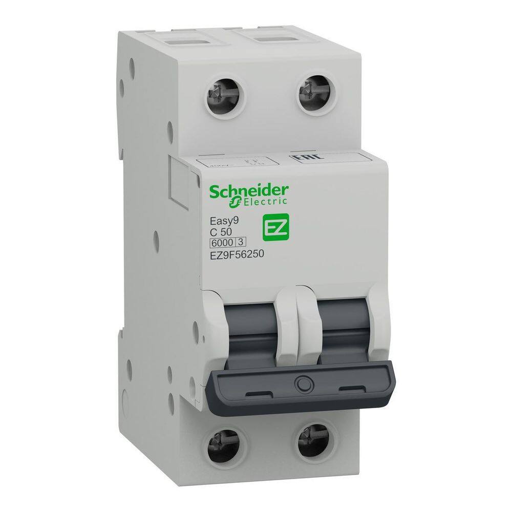 Disjuntor Bipolar 50A Curva C 6Ka Ez9F56250 - Schneider