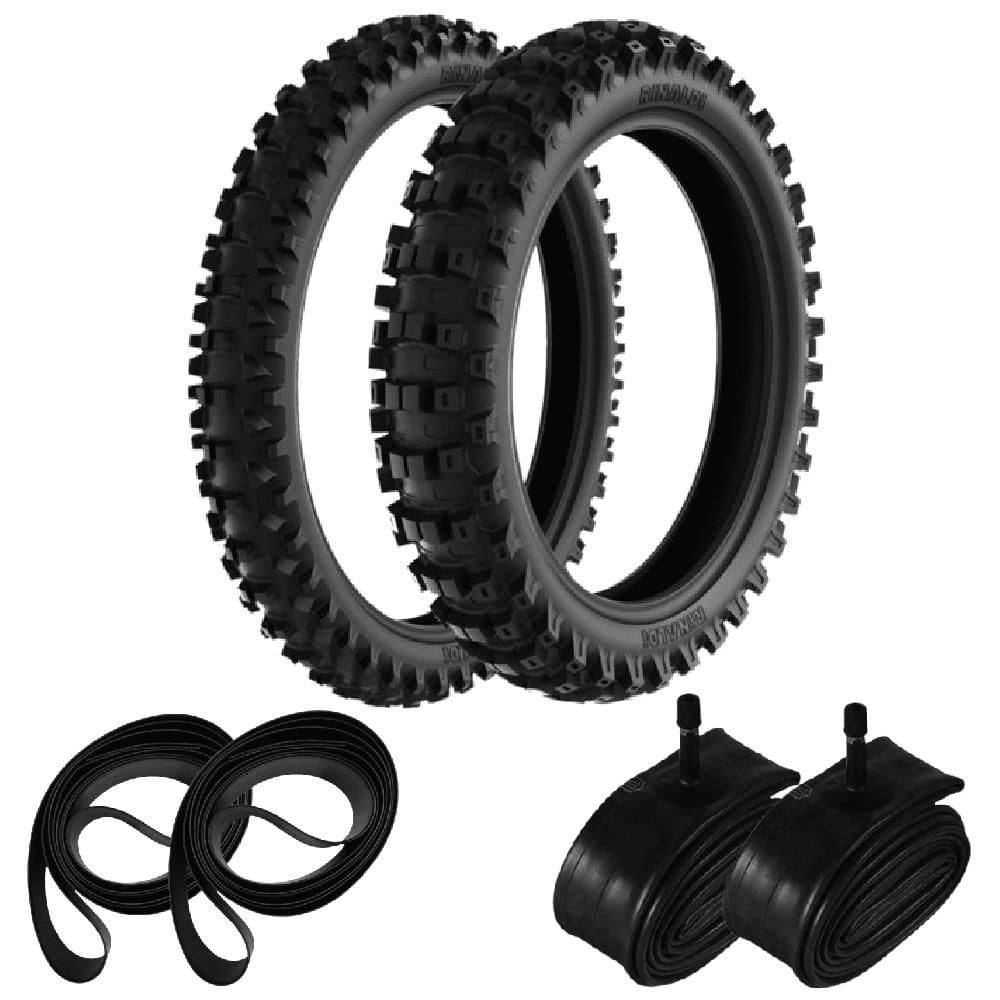 Kit Pneu 80/100-21 + 110/90-19 Rs47 Rinaldi + Camaras + Cinta