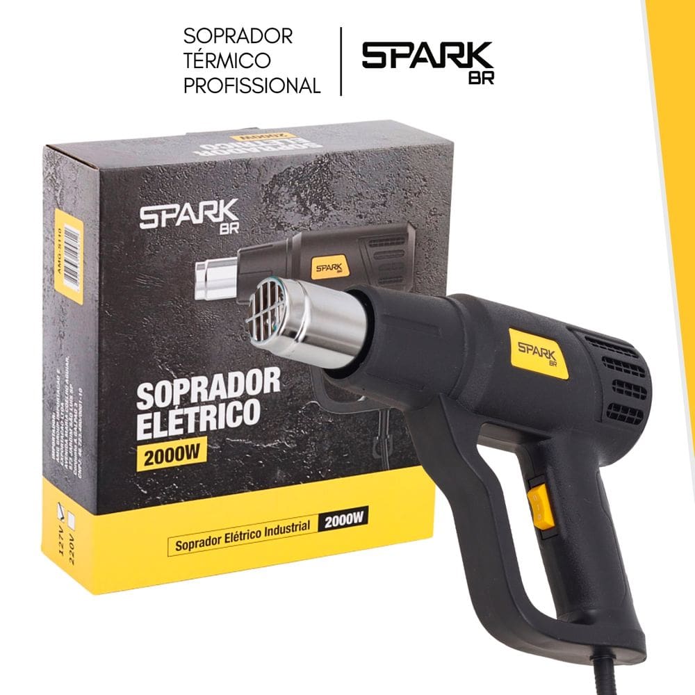 Soprador Térmico 2000W 600°C 2 Estágios Temperatura Profissional SparkBr 110V ou 220V Uso Residencial e Industrial