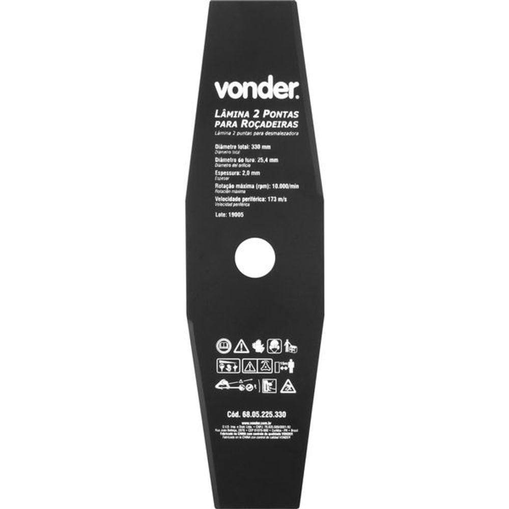 Lâmina 2 Pontas Para Roçadeira 330x25,4x2,0mm - Vonder