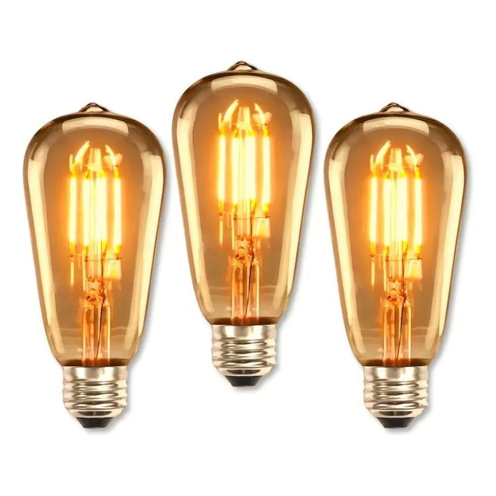 2X Kit 3 Lâmpada Filamento Led Homefy Decorativa Retrô Vin