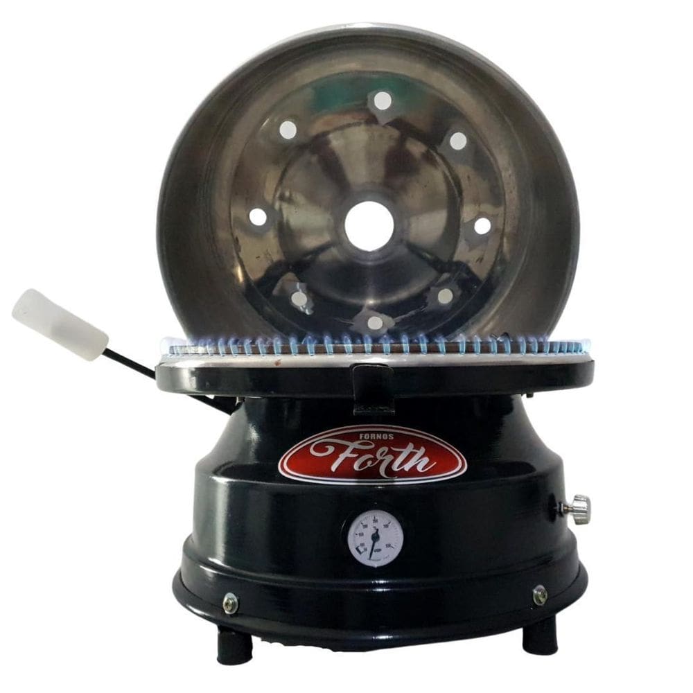 Forno Pizza A Gas Redondo Forth Italiano Compacto P40 Preto