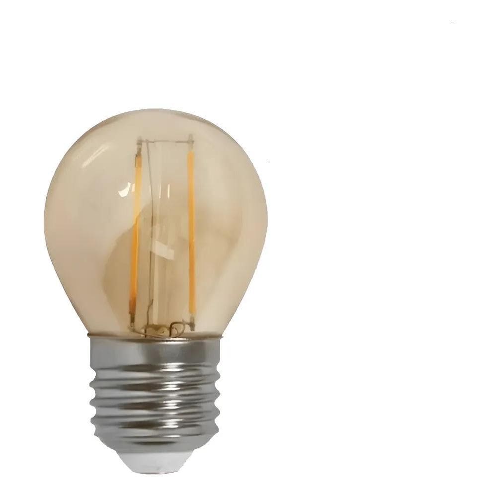 2X Kit 2 Lâmpadas Retro Filamento Led G45 2W Luz Âmbar B