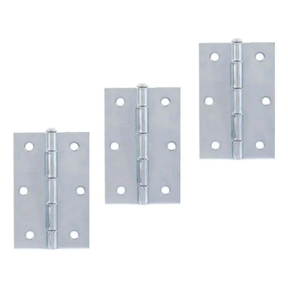 2X Kit 3 Dobradiças Porta Madeira 3,5 União Mundial
