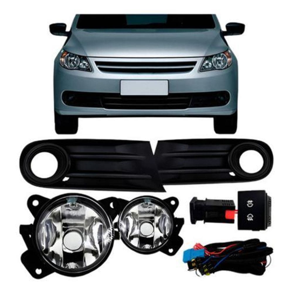 Kit Farol Milha Auxiliar Gol G5 2009 A 2012 Moldura Novo