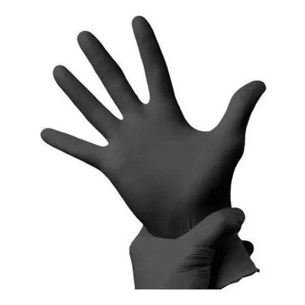 2X Luvas Descartáveis Talge Viniplus Flex Cor Preto Tamanh