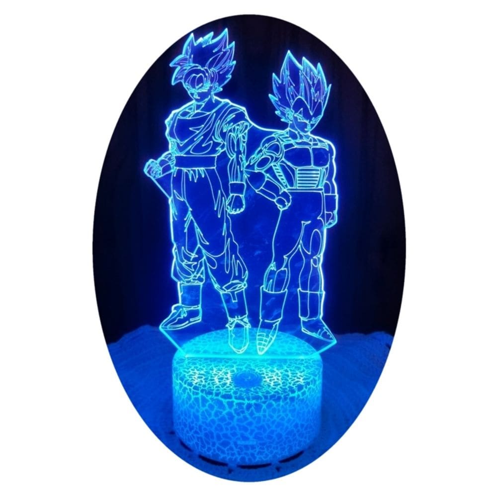 Lâmpada Goku e Vegeta 3D Illusion 7 cores LED